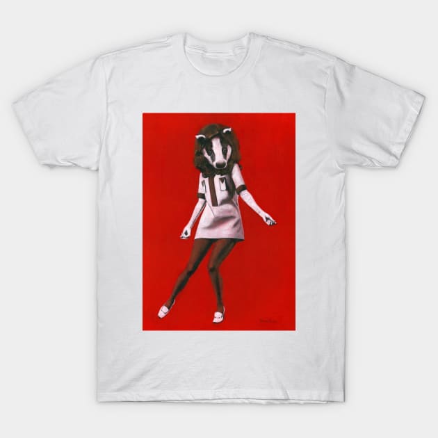 Badger 1960s Mod Girl T-Shirt by mictomart